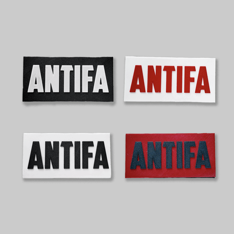 Пластиковый велкро патч "Antifa" 10х5 см