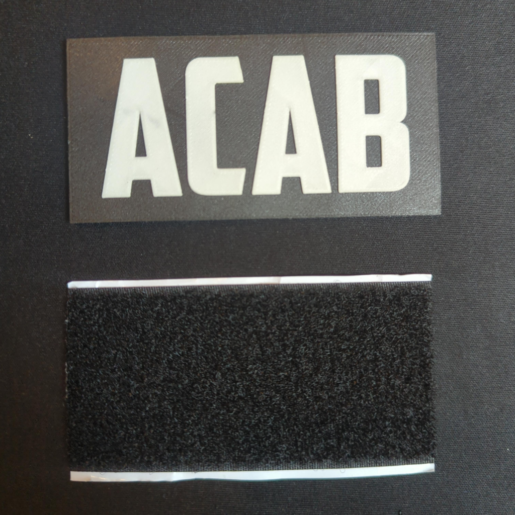 Пластиковый велкро патч "ACAB" 10х5 см