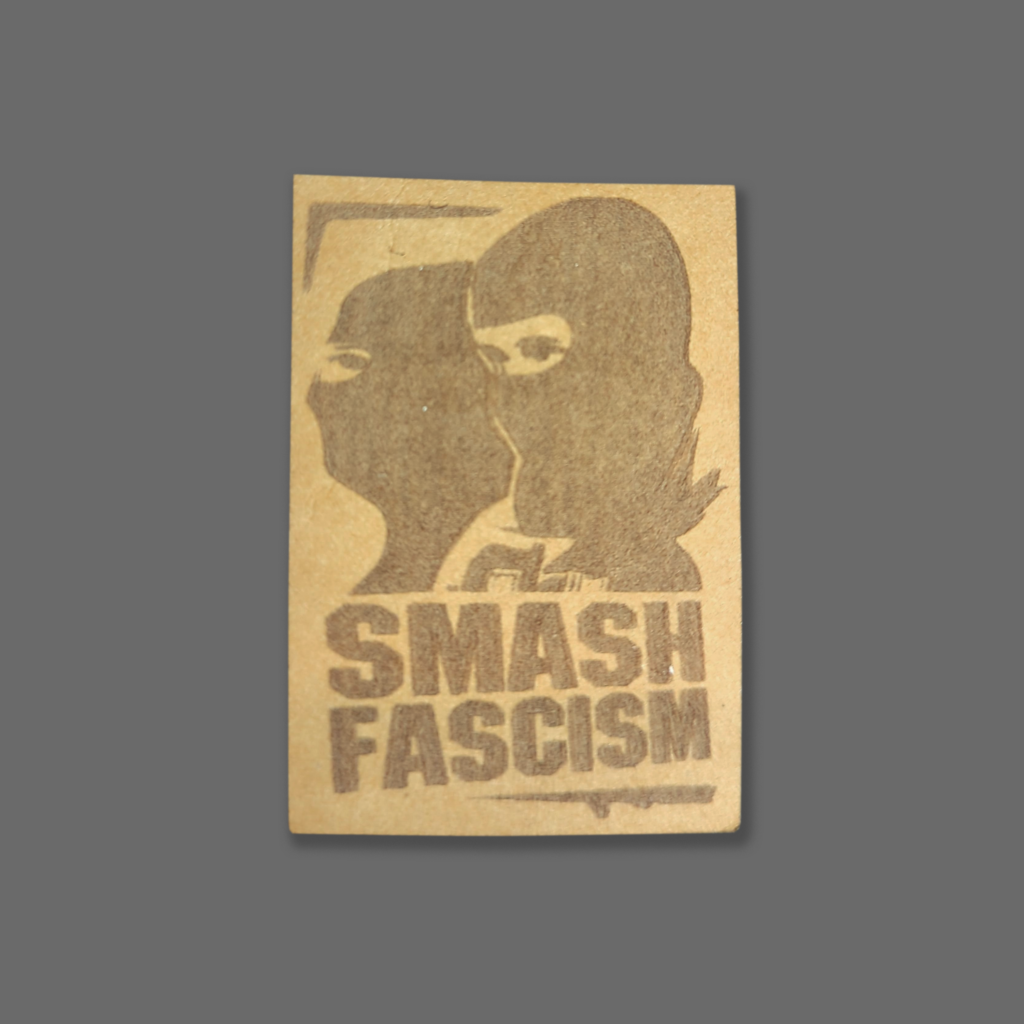 Веган велкро патч "Smash Fascism" 5x7 см