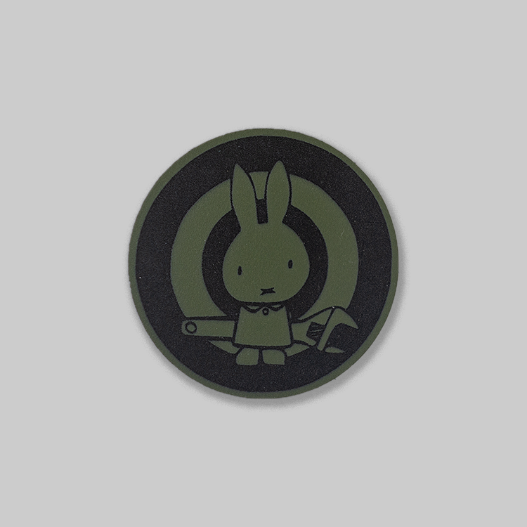 Vegan velcro patch "Sabotage rabbit" green