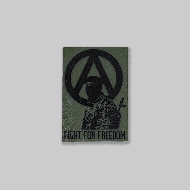 Vegan velcro patch "Fight for freedom" green
