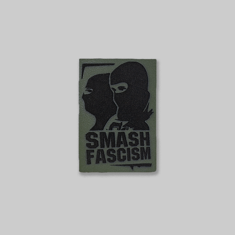 Vegan velcro patch "Smash fascism" green
