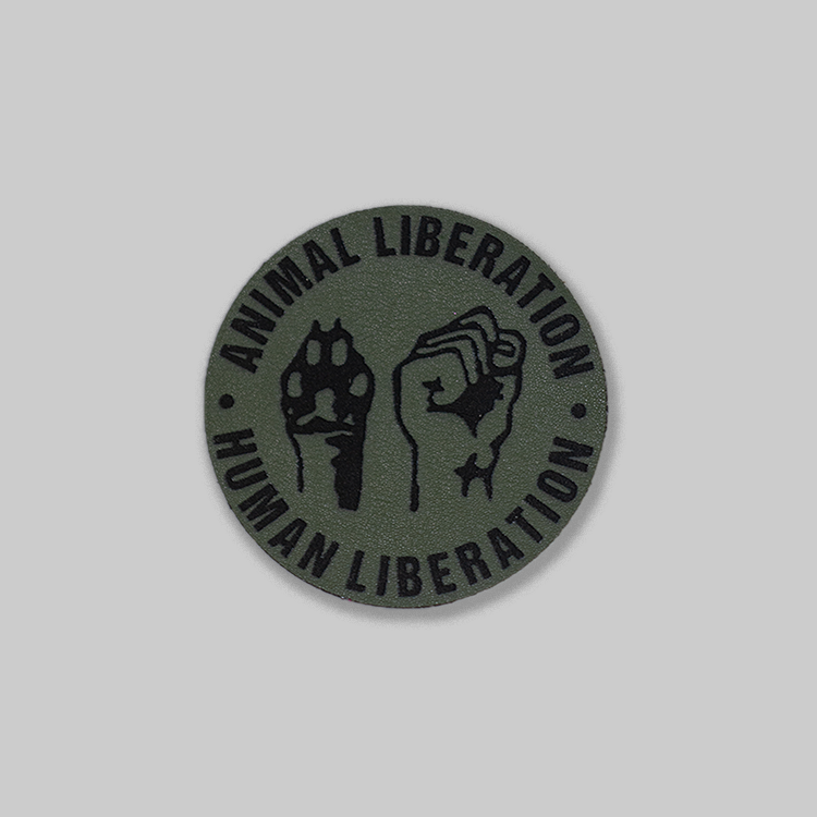 Vegan velcro patch "Animal liberation" green